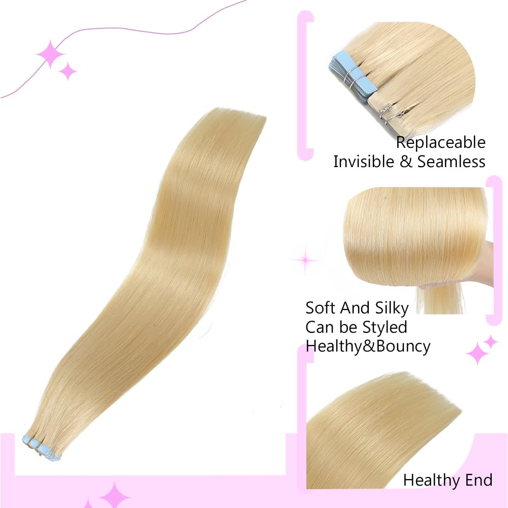 100% human hair Tape In Hair Extensions Invisible PU Seamless Skin Weft Tape in Real Human Hair Silky Straight Hair