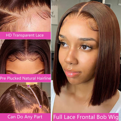 Straight Short Bob Human Hair Lace Closure Wigs For Women BoB Bob Wig Lace Front Human Hair Wigs