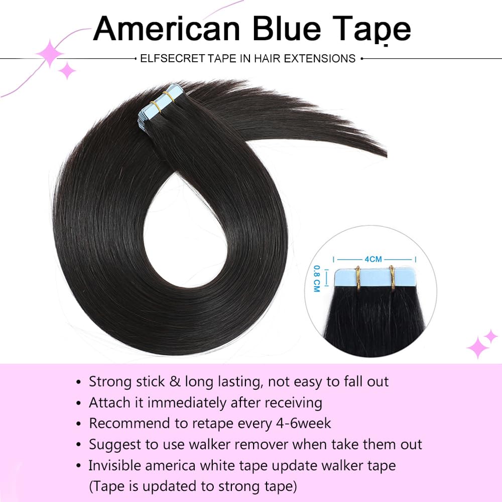 Human Hair Tape In Hair Extensions Natural Black Color Seamless Invisible PU Skin Weft Tape in 100% Real Human Hair